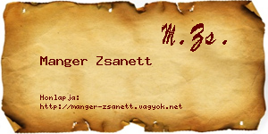 Manger Zsanett névjegykártya