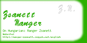 zsanett manger business card